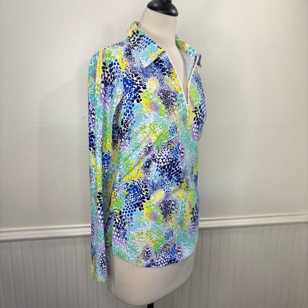 IBKUL Size S Top Lessie Long Sleeve Zip Mock UPF 50+ Tennis Golf Pickleball - Picture 11 of 12